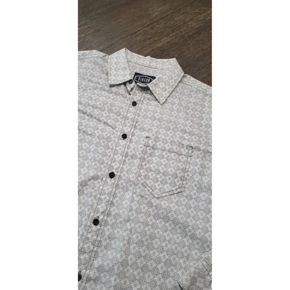 Gibson Men's Western Shirt Small Long Sleeve All Over Pattern Button Up